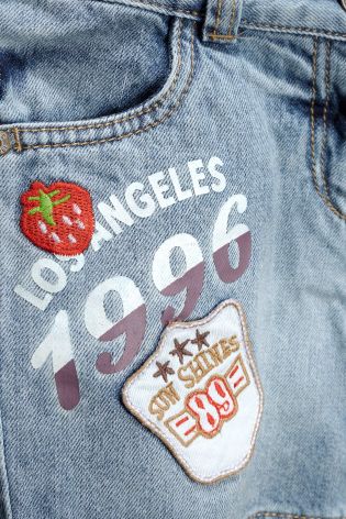 Denim Badge Logo Shorts (3-16yrs)